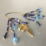 Blue Crystals Chandelier Single Earrings Vintage Jewelry