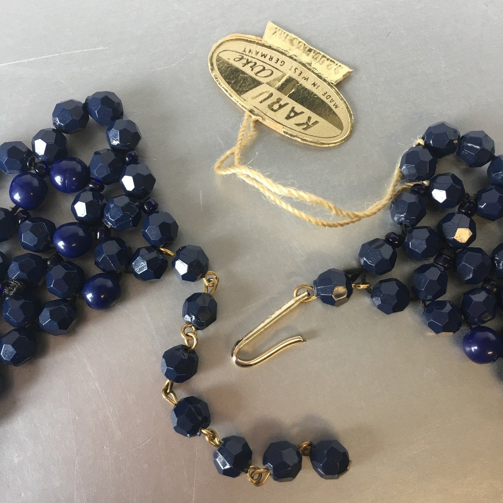 Karu Arke Blue Necklace Vintage Jewelry Made in West Germany