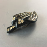 Black Sparkly Rhinestone Dress Clip Pin Vintage Jewelry