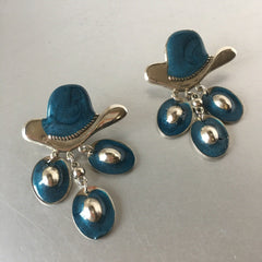 Comboy Hat Western Novelty Earrings Vintage Jewelry
