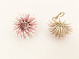 Pink Floral Clip on Earrings Retro Tin Vintage Jewelry