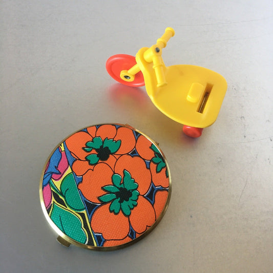 Psychedelic Compact Mirror Vintage Accessories made in Western Germany