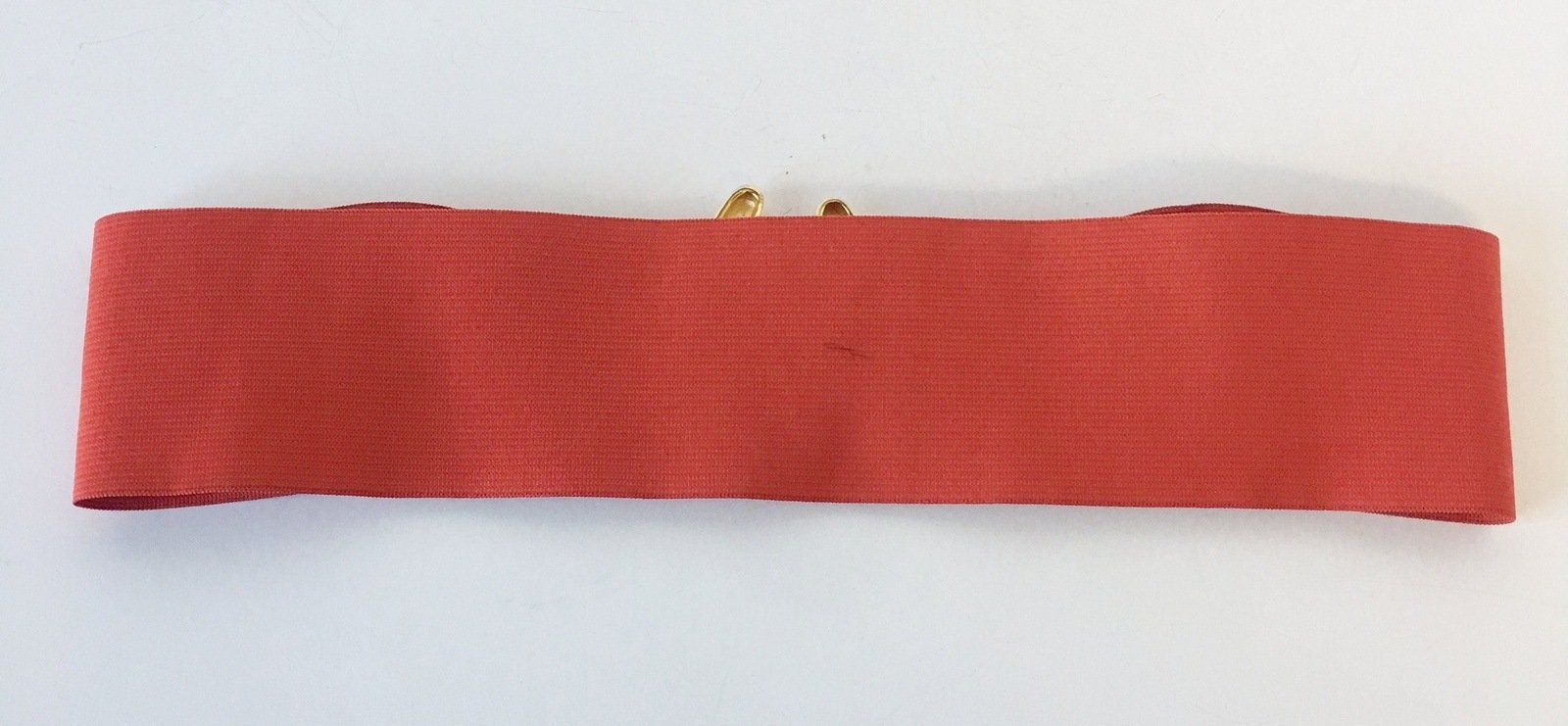 Red Stretch Belt Golden Buckle Vintage Accessories