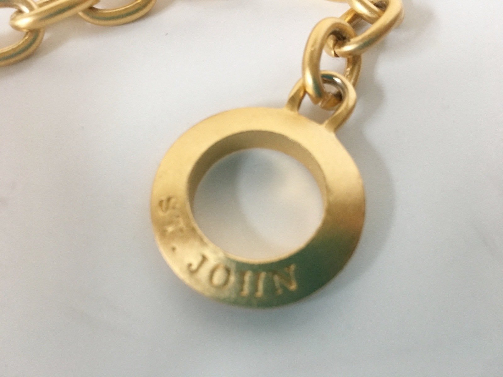 St. John Brushed Golden Metal Link Belt Vintage Accessory