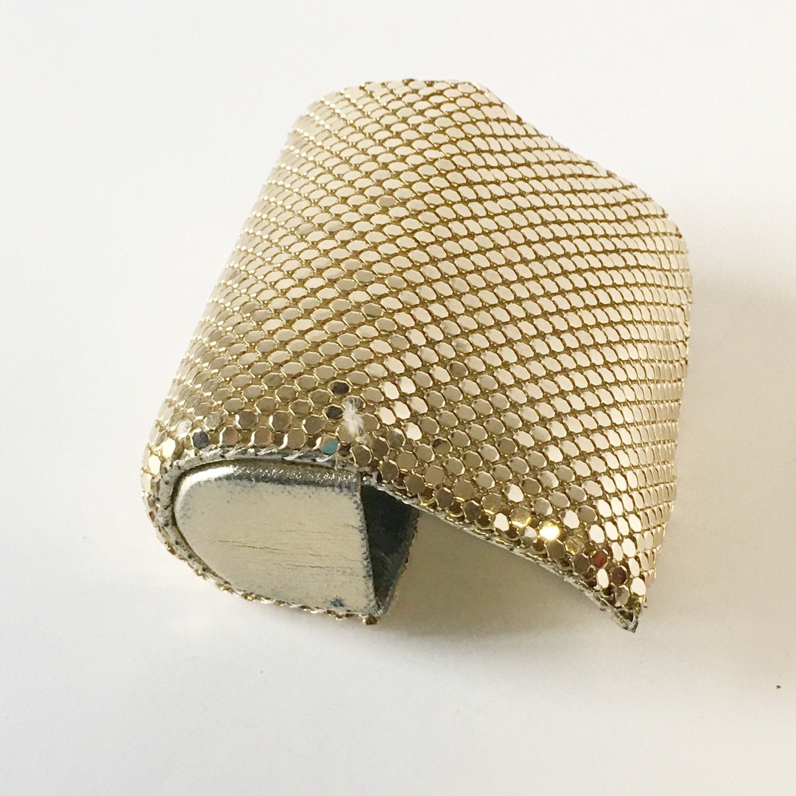 Golden Mesh Metal Lipstick Case Vintage Accessories