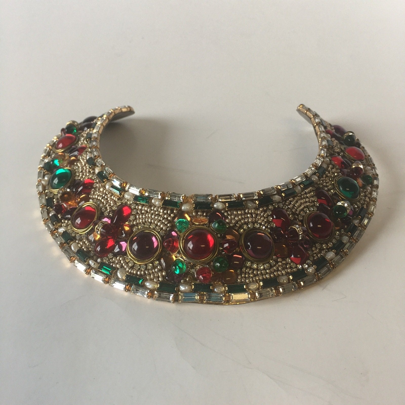 M & J Hansen Design 1990 Handmade Bejeweled Necklace Vintage Jewelry