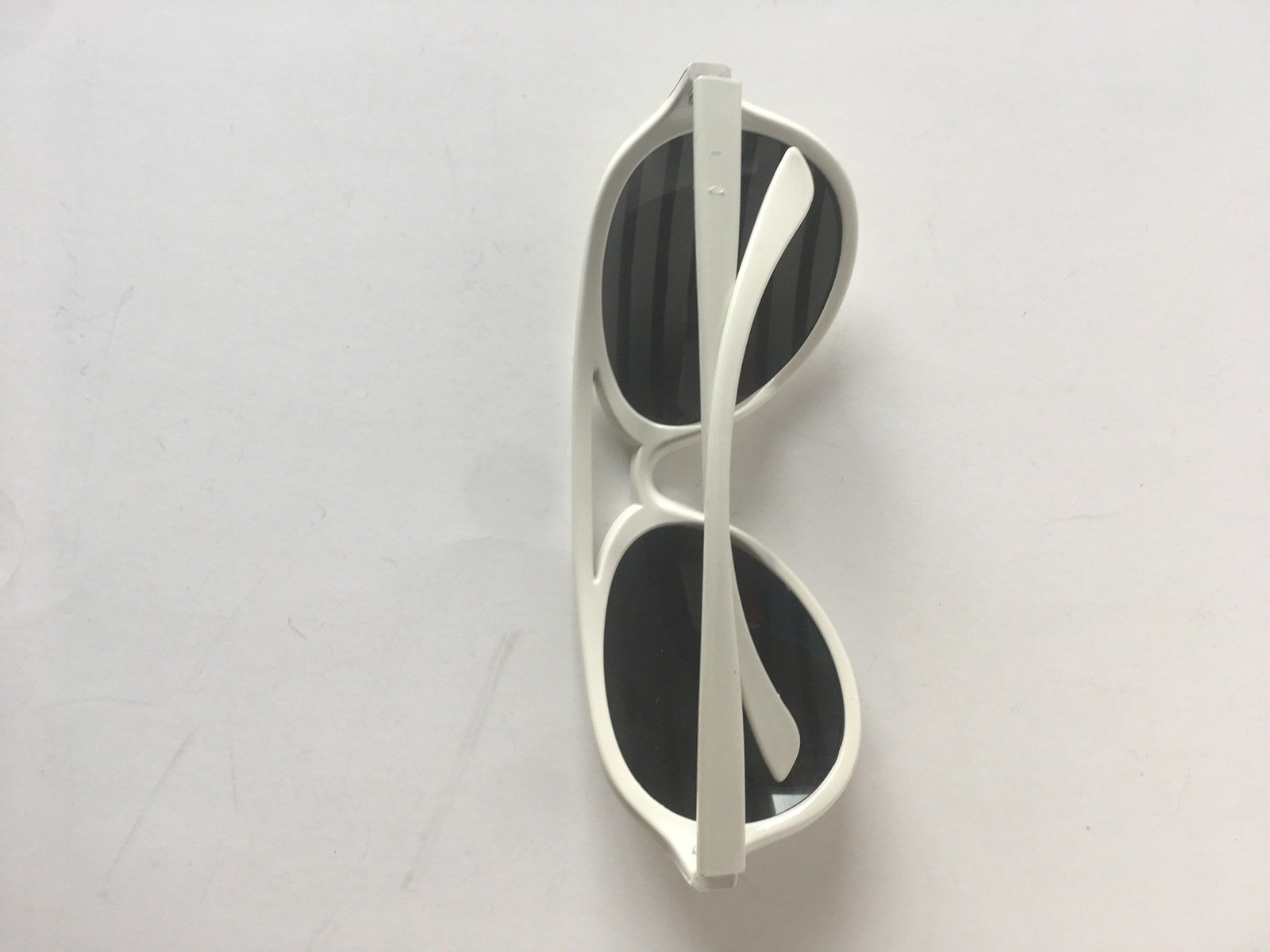 Mirrored Lenses 80s Slats Glasses White Plastic Frame Iconic Sunglasses