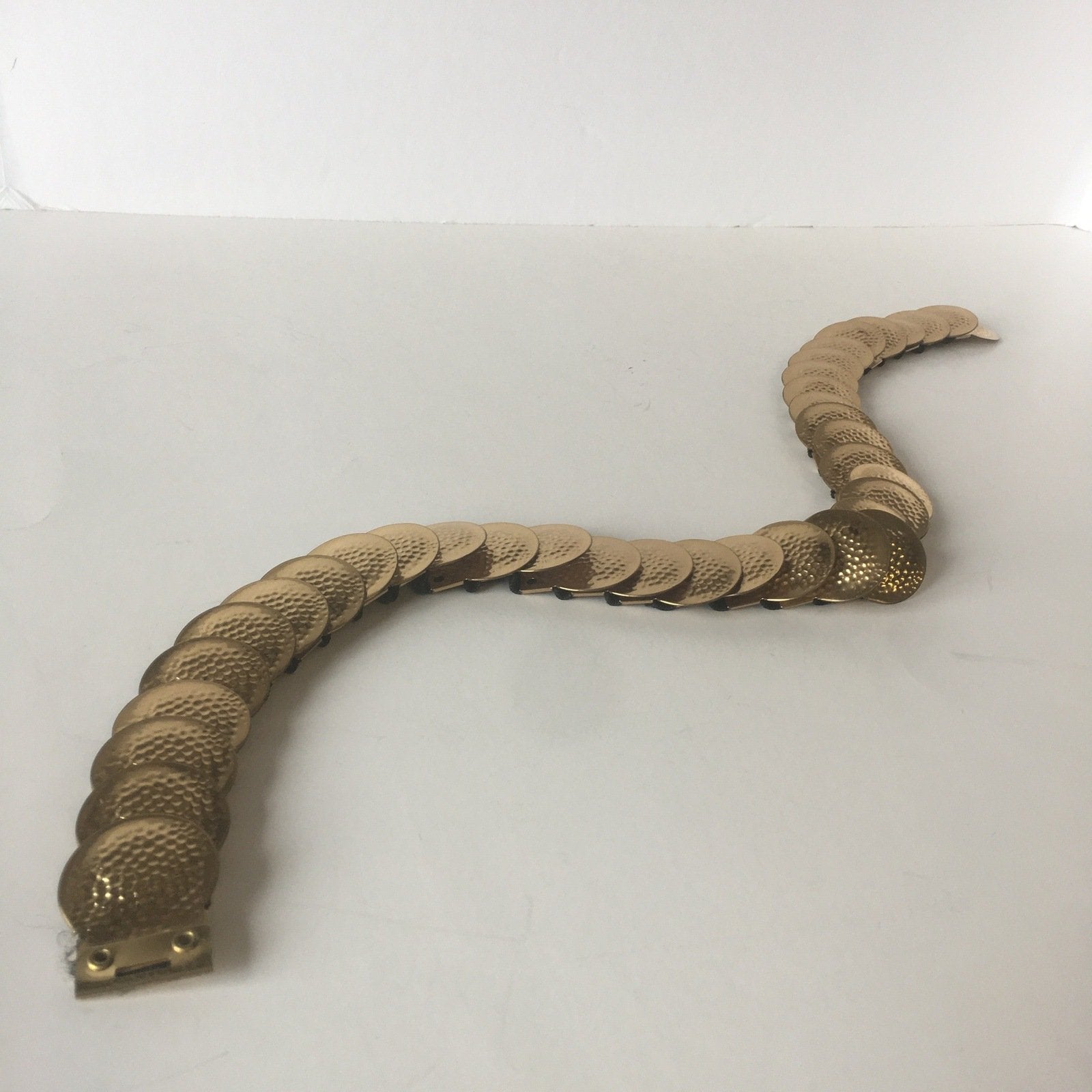 Hammered Circles Belt Scale Snake Design Vintage Accessories