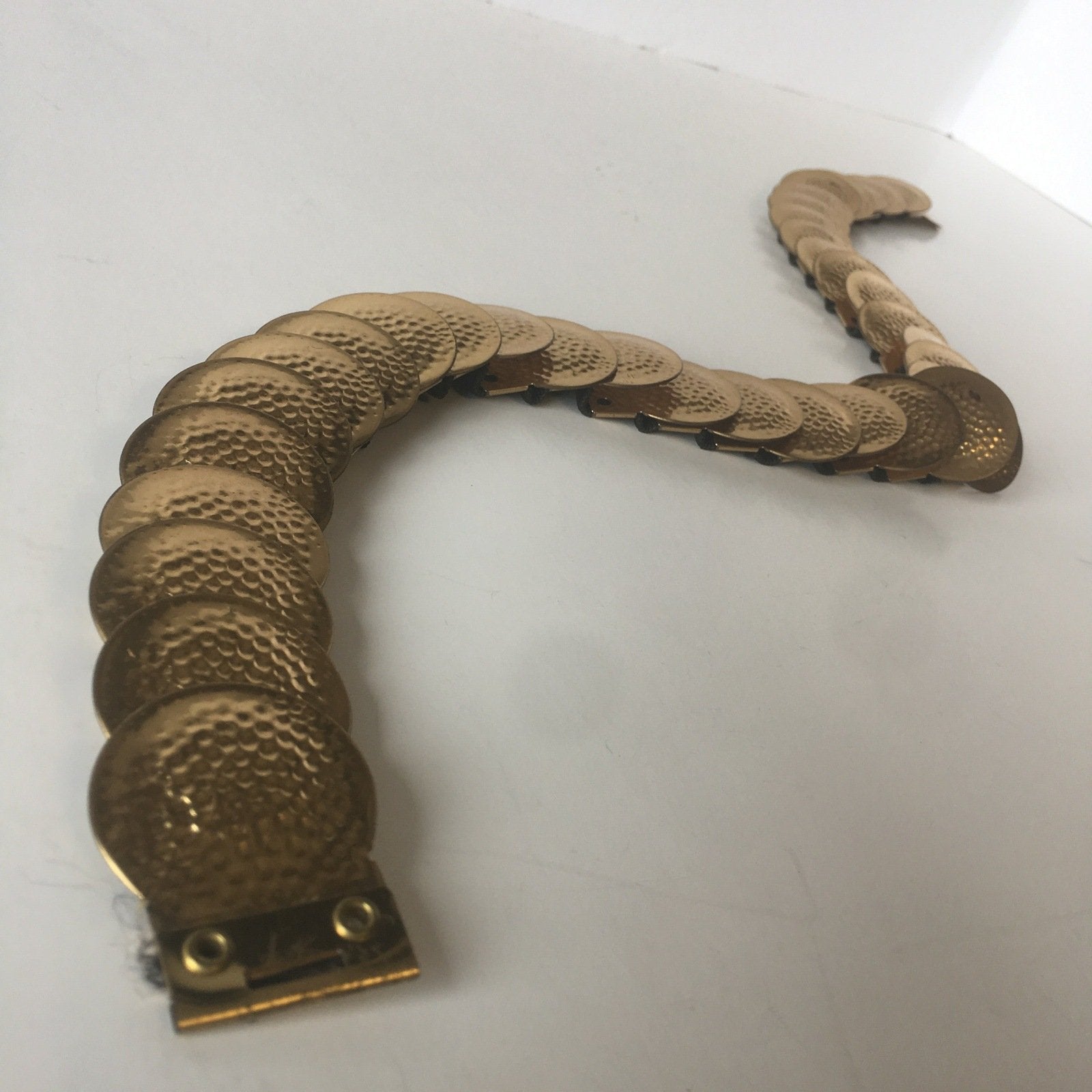 Hammered Circles Belt Scale Snake Design Vintage Accessories