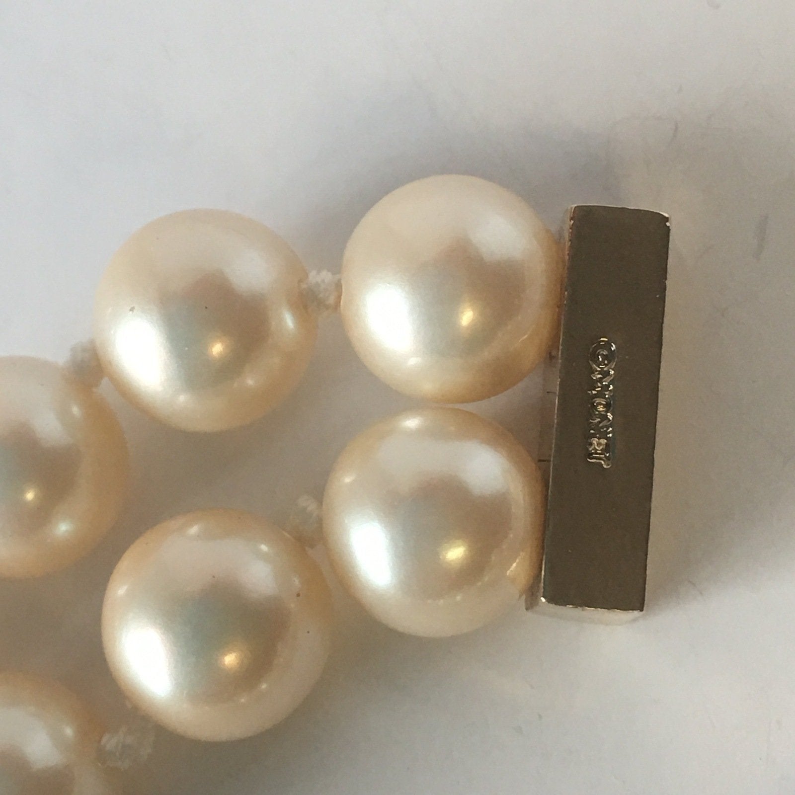 Monet Pearls Beaded Necklace Rhinestone Clasp Vintage Jewelry