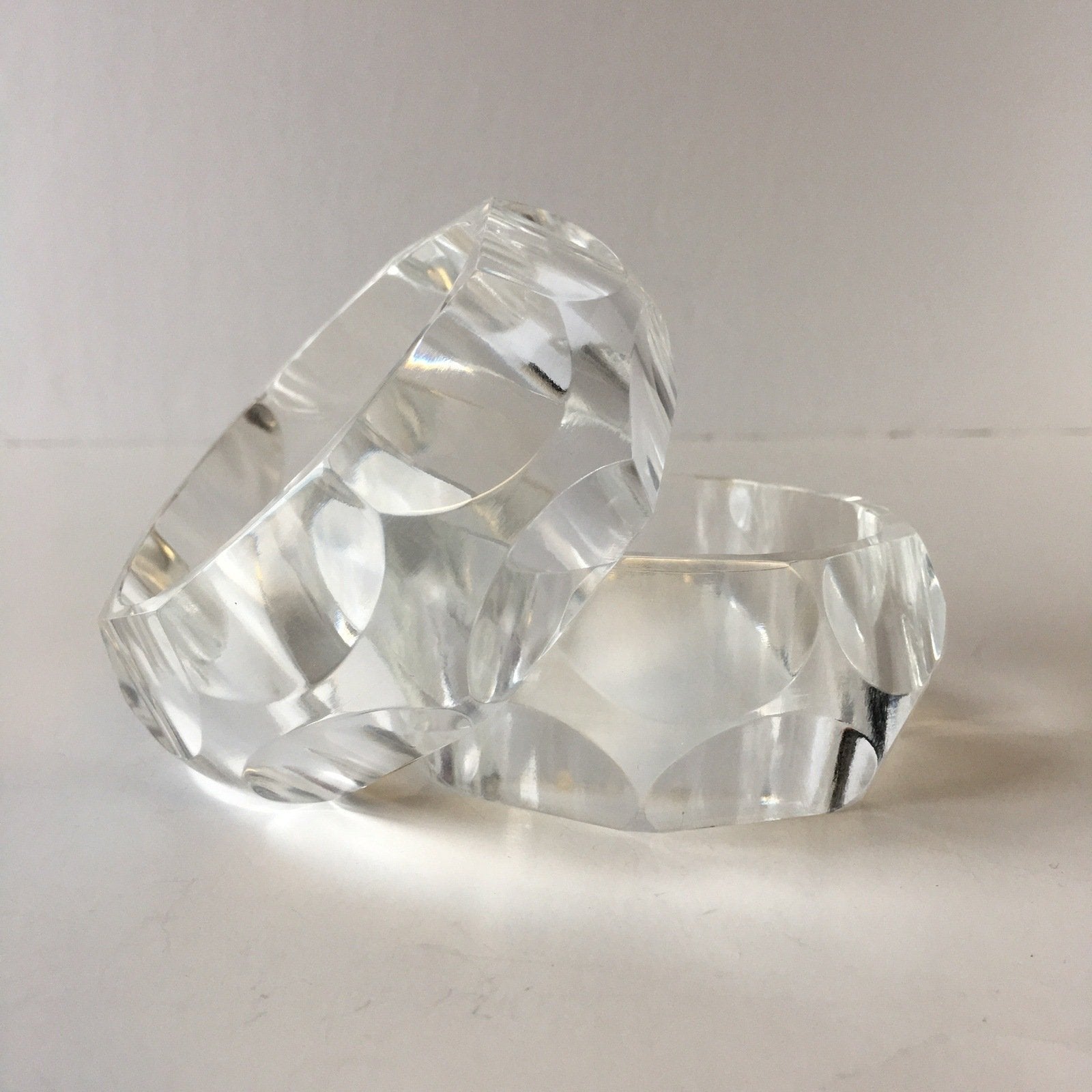 Clear Plastic Bangle Bracelet Contemporary Costume Jewelry