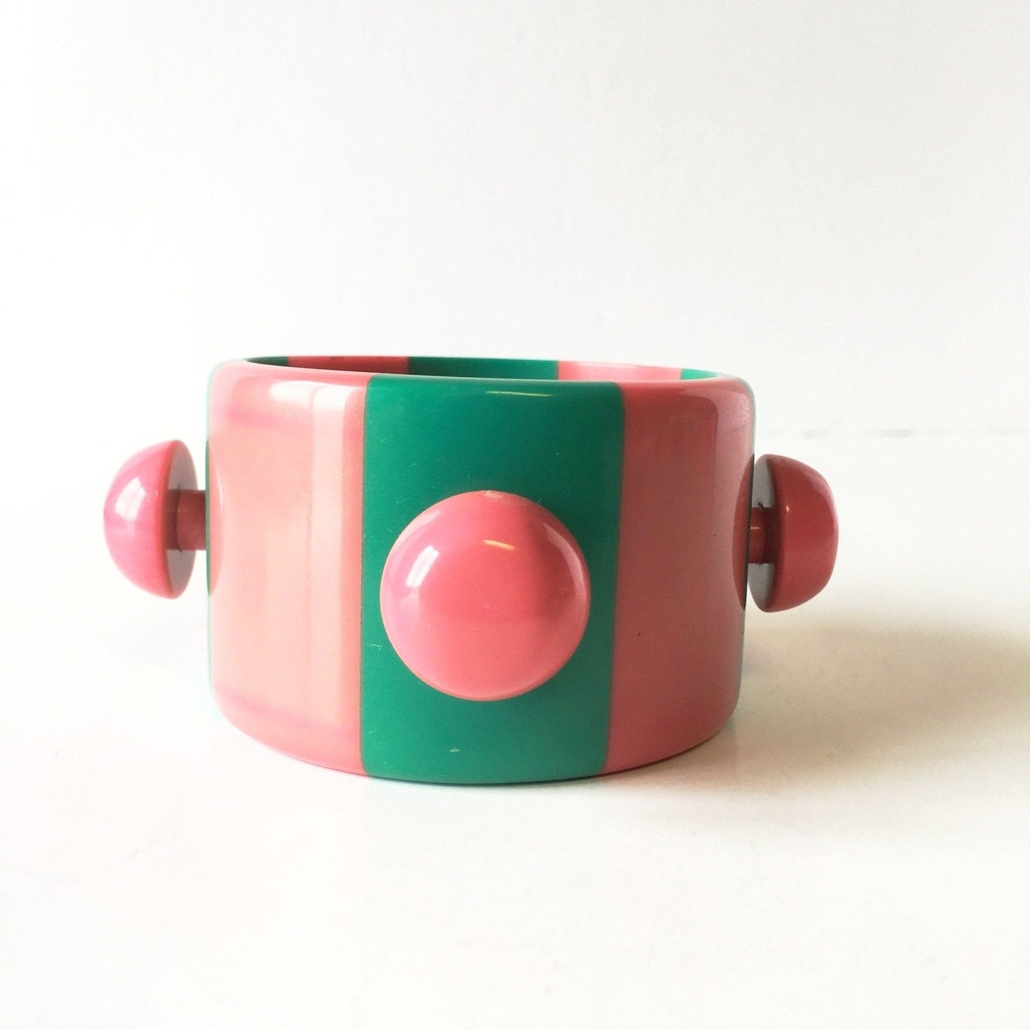 Extra Dimensional Stripes Resin Bangle Bracelet Contemporary Jewelry