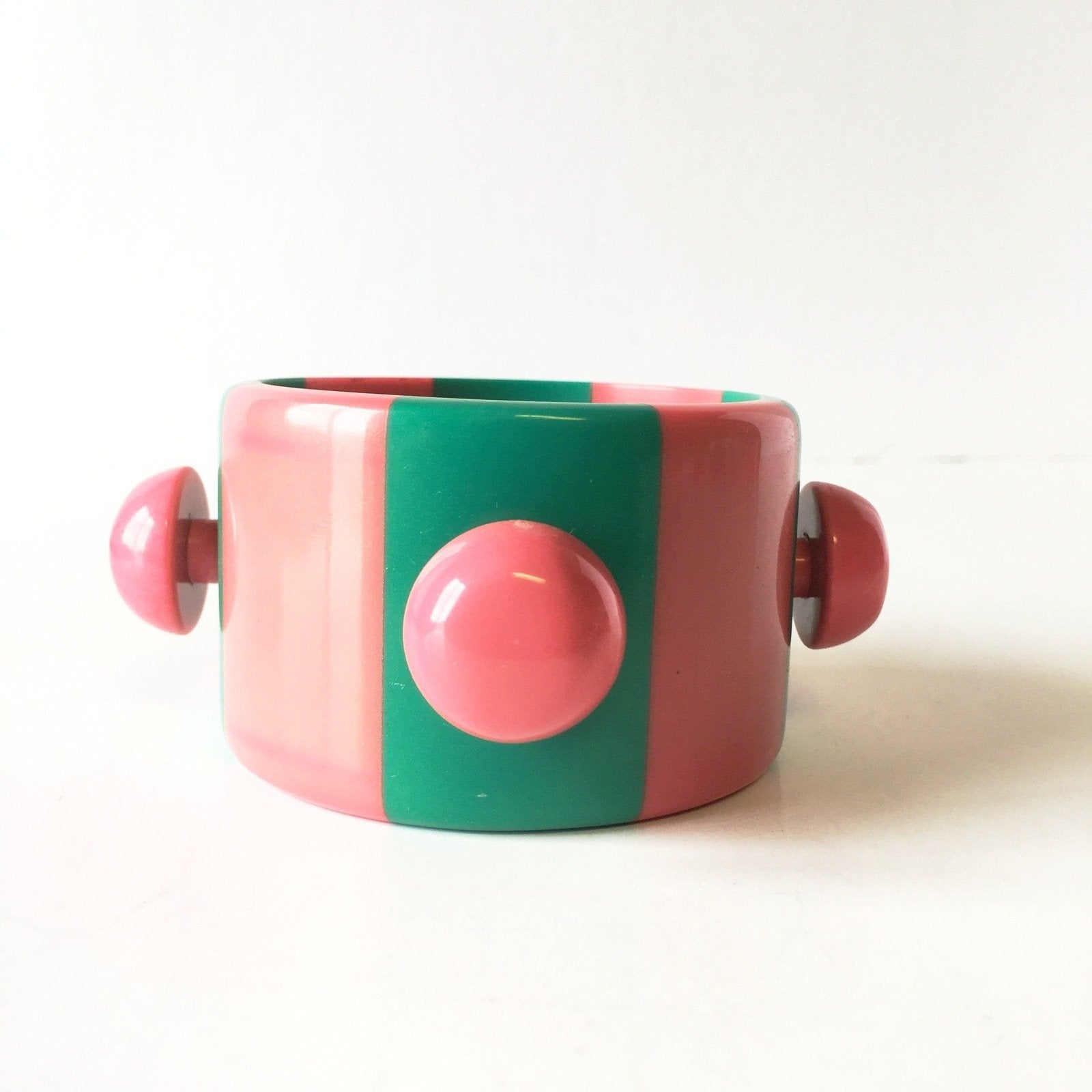 Extra Dimensional Stripes Resin Bangle Bracelet Contemporary Jewelry