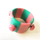 Extra Dimensional Stripes Resin Bangle Bracelet Contemporary Jewelry