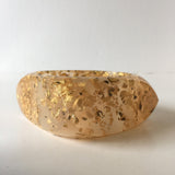 Golden Leaves Clear Resin Bangle Bracelet Contemporary Jewelry