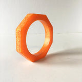 Metallic Orange Cloud Resin Bangle Bracelet Contemporary Jewelry