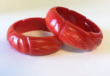 Nature Carved Resin Bangle Bracelet Contemporary Jewelry