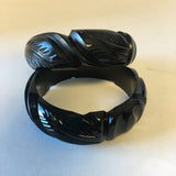 Nature Carved Resin Bangle Bracelet Contemporary Jewelry