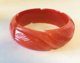 Nature Carved Resin Bangle Bracelet Contemporary Jewelry