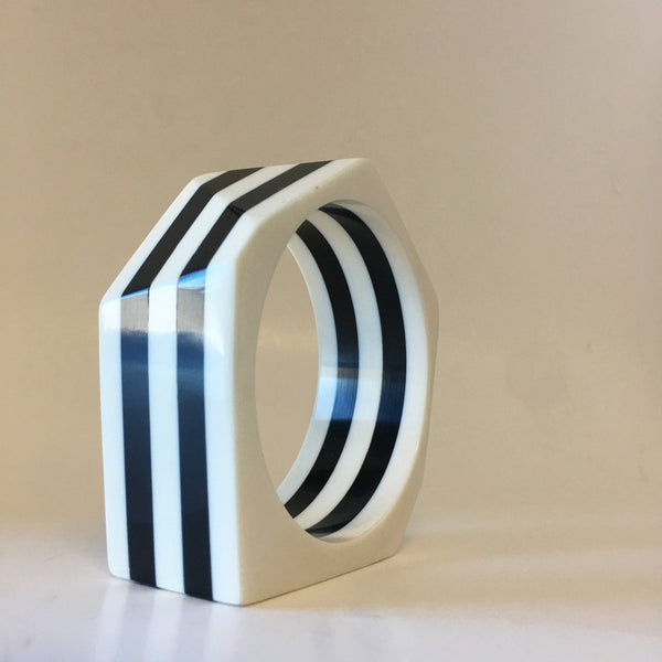 Striped Bangle Bracelet Contemporary Jewelry