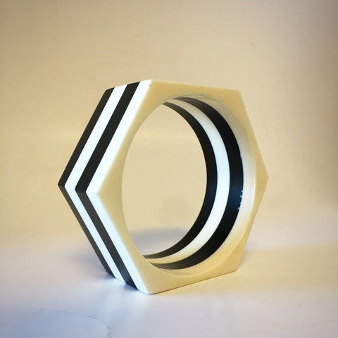 Striped Bangle Bracelet Contemporary Jewelry