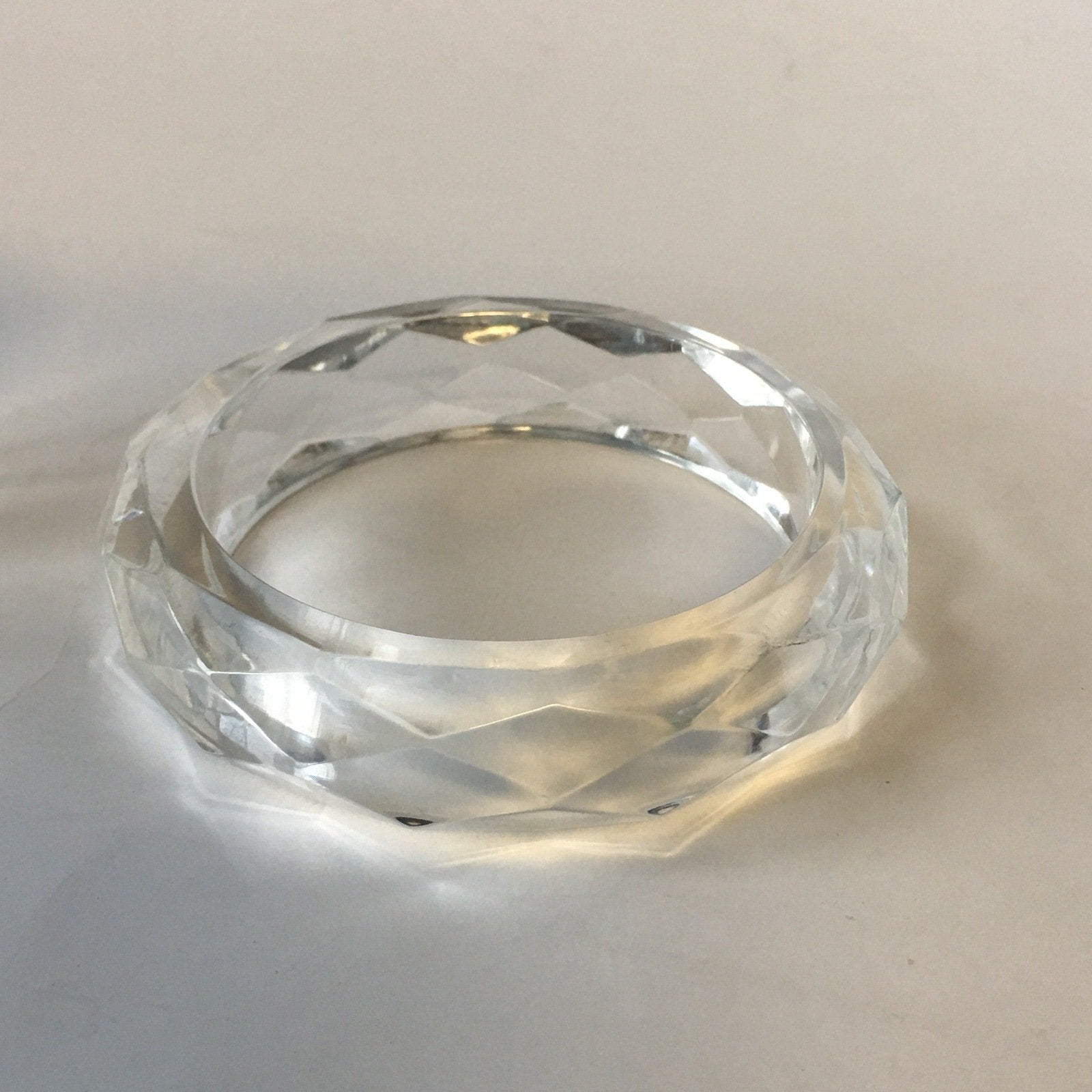 Clear Plastic Bangle Bracelet Contemporary Costume Jewelry