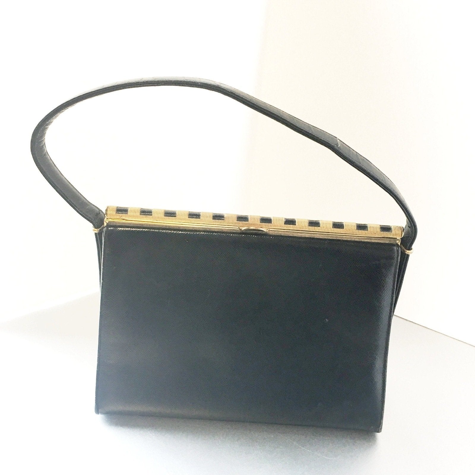 Vintage 1950s Black Patent Leather Coblentz Original Handbag