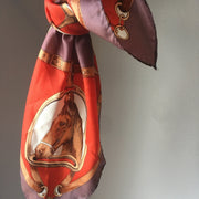 Equestrian Horse Scarf Vintage Accessories made in Japan