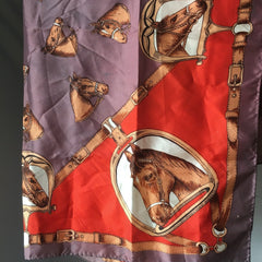 Equestrian Horse Scarf Vintage Accessories made in Japan