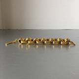 Golden Link Chain Bracelet Vintage Costume Jewelry