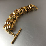 Golden Link Chain Bracelet Vintage Costume Jewelry