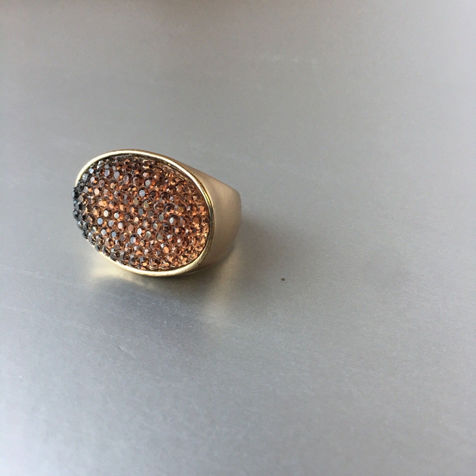 Sparkling Honey Brown Cocktail Ring