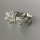 Zirconia Bow Sparkling Ring Contemporary Jewelry