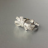 Zirconia Bow Sparkling Ring Contemporary Jewelry