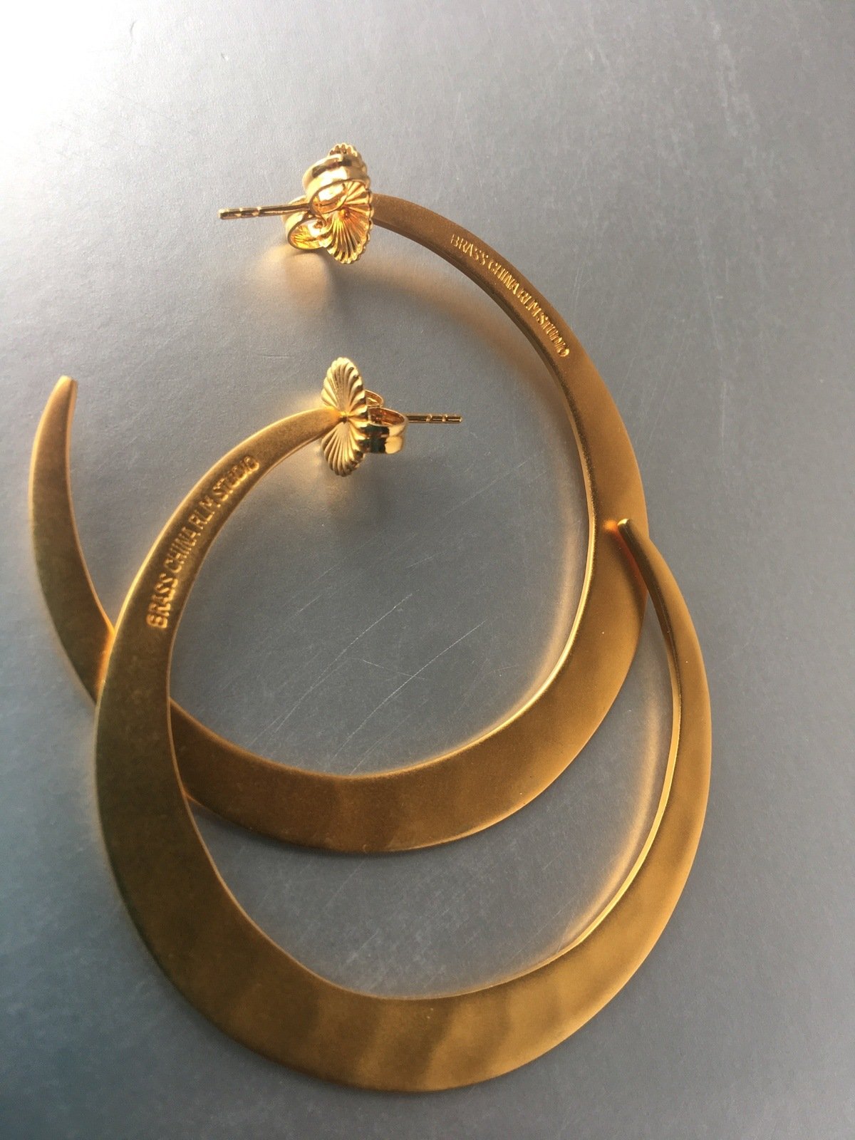 Robert Lee Morris RLM Studio Golden Brushed Hoop Earrings
