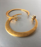 Robert Lee Morris RLM Studio Golden Brushed Hoop Earrings