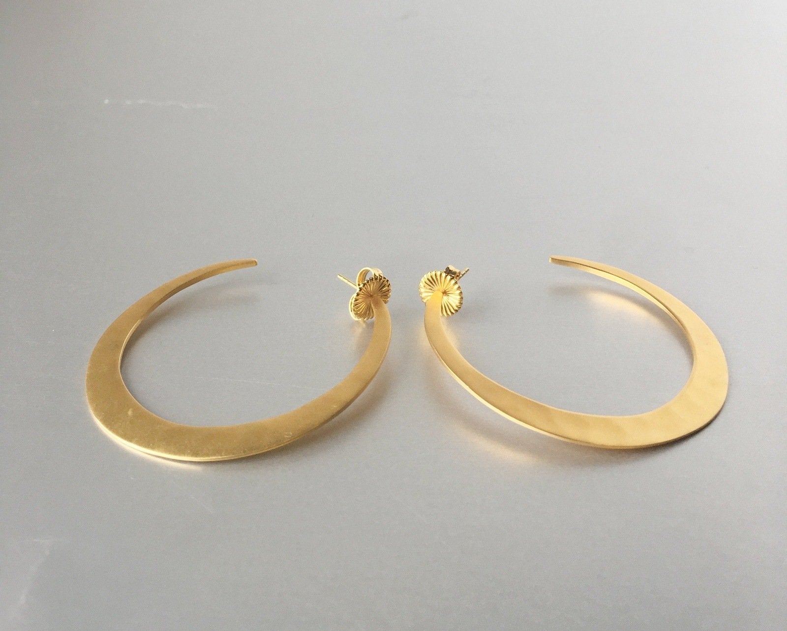 Robert Lee Morris RLM Studio Golden Brushed Hoop Earrings