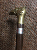 Eagle Bird Brass Walking Cane Wooden Champion Stick Vintage Accessory