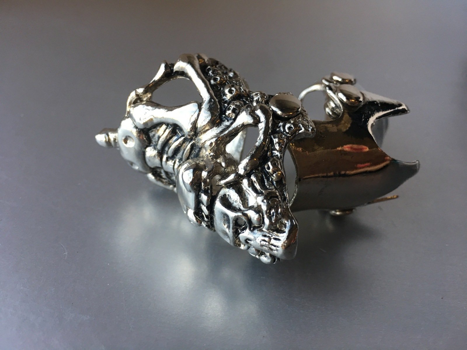 Steampunk Armor Ring Skull Skeleton Long Contemporary Jewelry