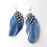 Natural Bird Feather Dangle Earrings Contemporary Jewelry