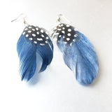 Natural Bird Feather Dangle Earrings Contemporary Jewelry