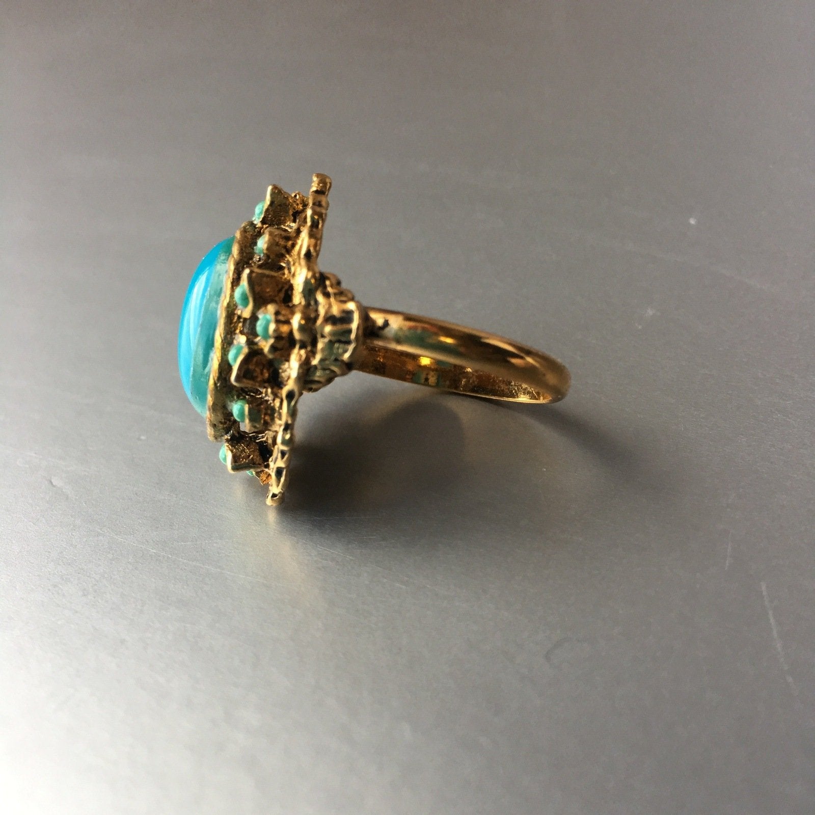 Vintage Turquoise Victorian Ring