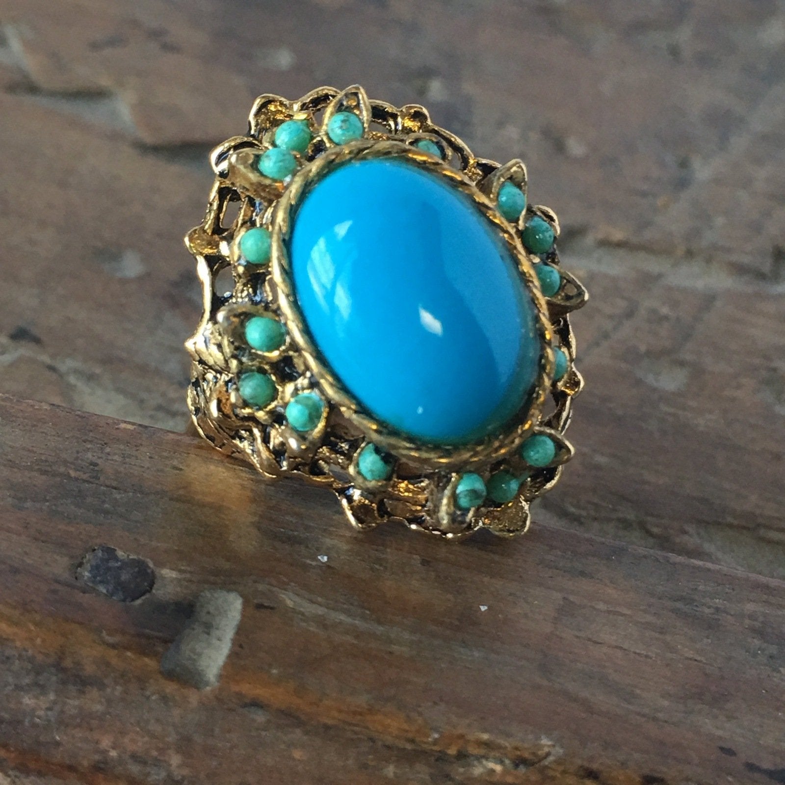 Vintage Turquoise Victorian Ring