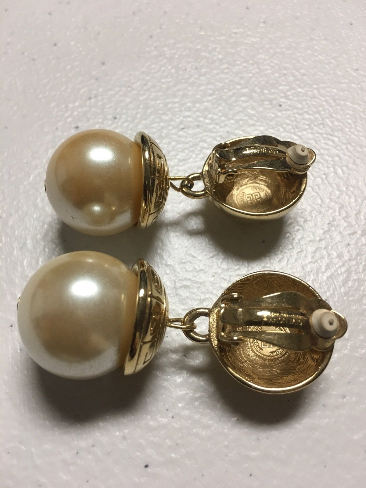 Givenchy Pearls Clip on Earrings Vintage Jewelry