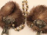 Vintage Fur Sweater Guards Clips Pearls Sustainable Fashion