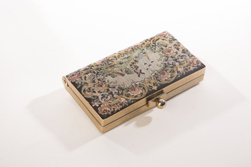 Victorian purse tapestry bag with Italian needlepoint and vintage design