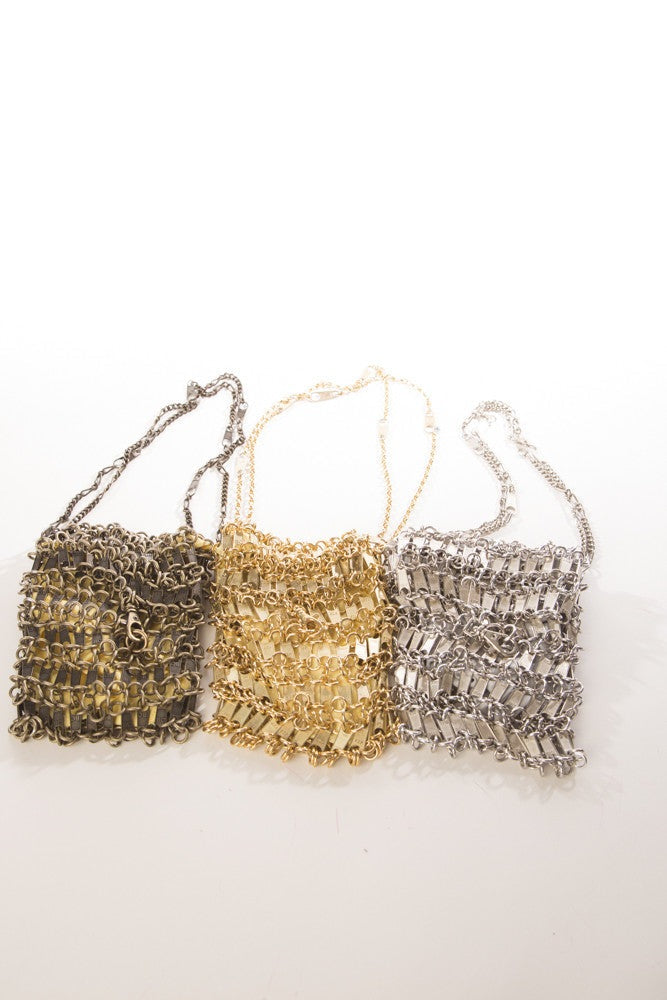 Neide Ambrosio Zipper Metal Chain Mail Bag Handcrafted in Brazil