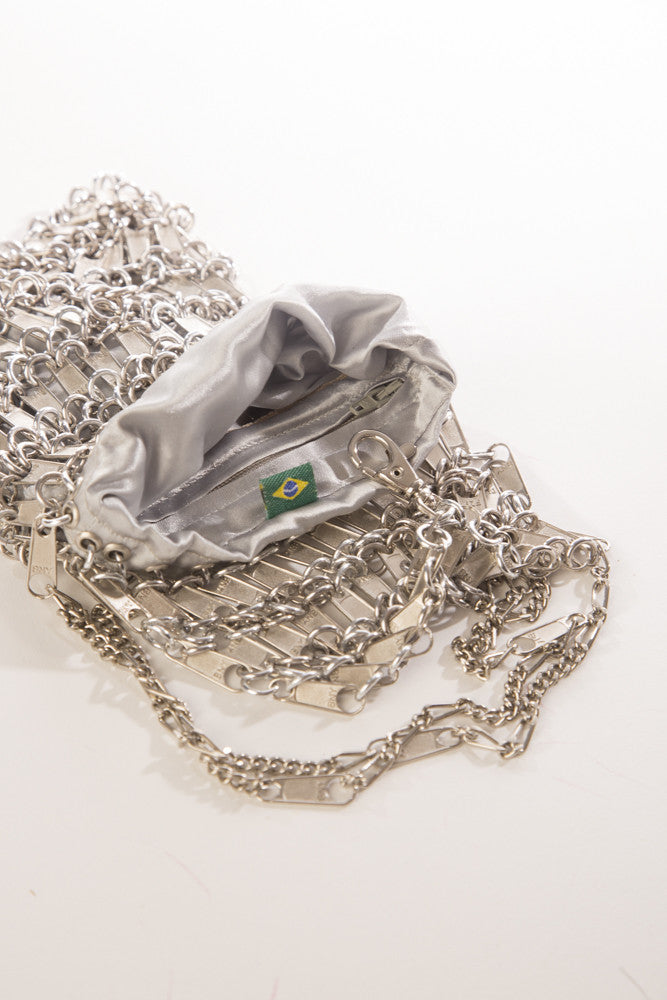 Neide Ambrosio Zipper Metal Chain Mail Bag Handcrafted in Brazil