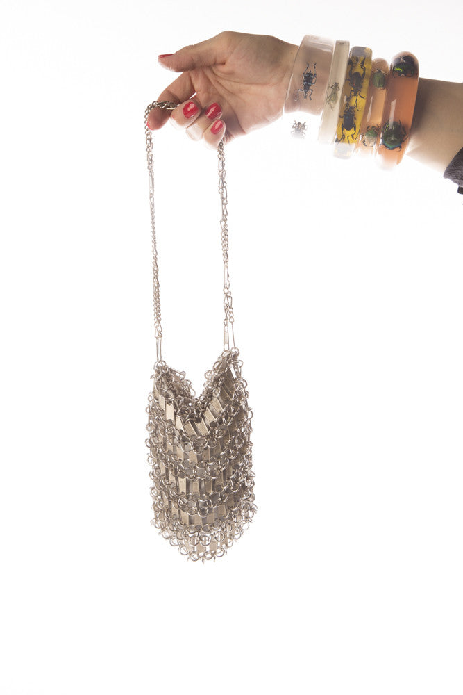 Neide Ambrosio Zipper Metal Chain Mail Bag Handcrafted in Brazil