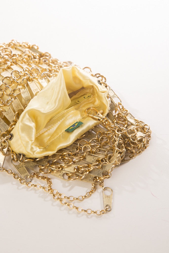 Neide Ambrosio Zipper Metal Chain Mail Bag Handcrafted in Brazil
